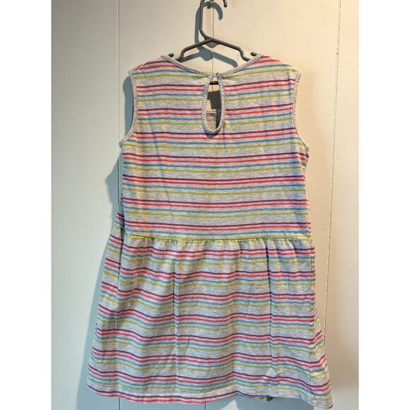 Four Hearts Girl's Gray Dress with Stripes Size 7 - Picture 2 of 4